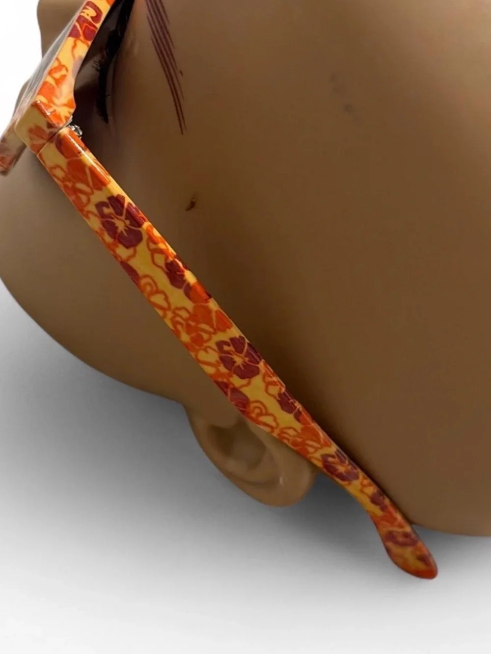 Stylish Orange Floral Wayfarer Sunglasses for women in excellent condition